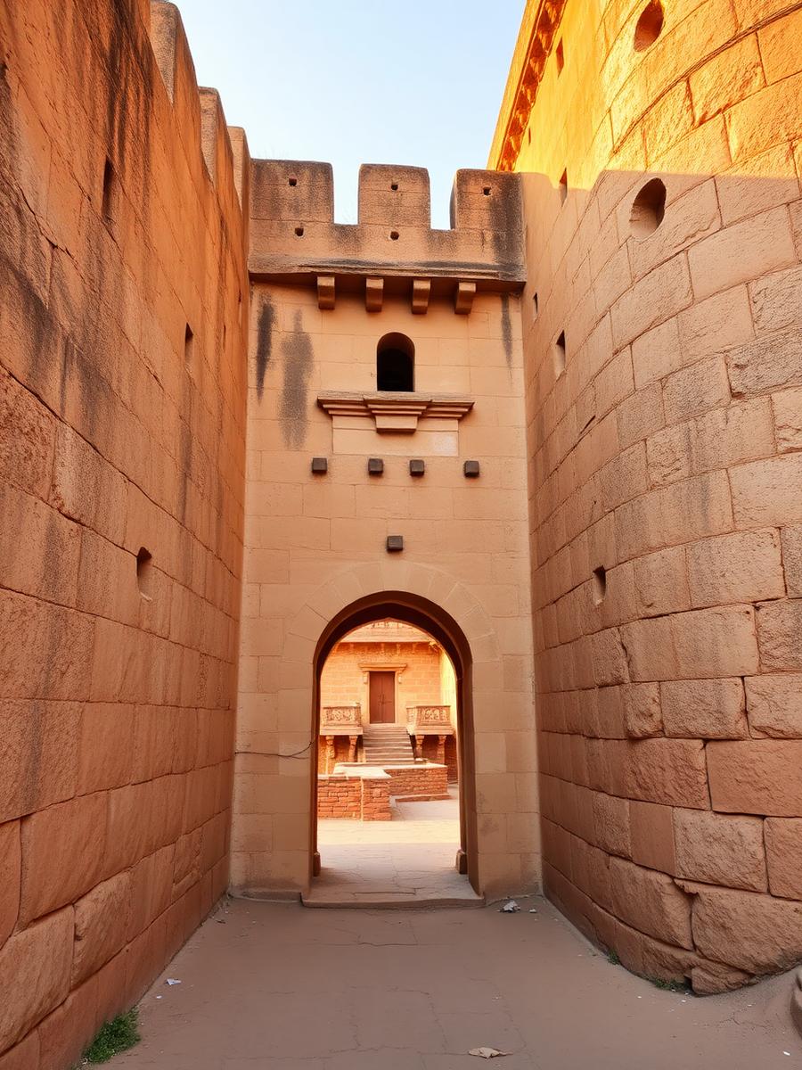 Exploring a historic stone fort in northern India